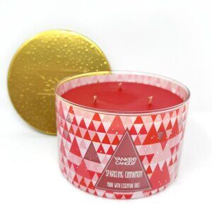 Sparkling Cinnamon 3 Wick Candle Yankee Candle 18 oz New